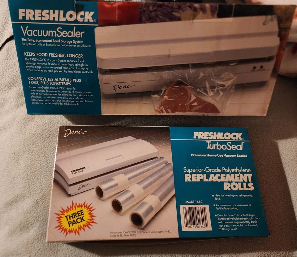 Вакуумный герметик Freshlock машина для хранения продуктов с 3 сменными рулонами Deni 1640 - Изображение 1 из 1