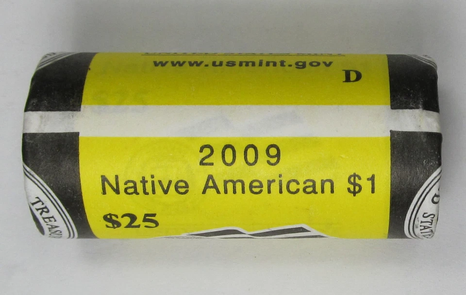 Dólares nativos americanos/sacagawea 2009-D BU rollo como nuevo de 25 monedas sin circular Foto 1 de 1