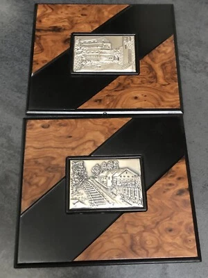 Marco de madera vintage de plata 925 2 de la imagen de Italia Village excelente estado Foto 1 de 4