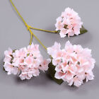 Artificial 3 Heads Hydrangea Flower Stem Plant Wedding Bouquet Home Party Decor