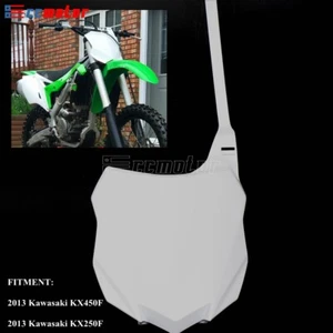 Motorcycle Front Number Plate For Kawasaki KX250F 2013 KX450F Enduro Dirt Bike  - Picture 1 of 6
