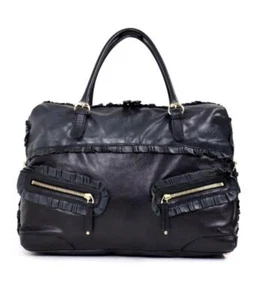 GUCCI Sabrina Bicolor Leather Ruffle Boston Bag USED - Picture 1 of 18