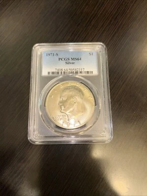 1971 S Eisenhower Dollar MS64 PCGS Certified - Image 1 of 4