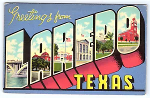 Laredo Texas large letters linen Postcard B670 - Picture 1 of 2
