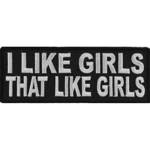 Gilet da motociclista I Like Girls That Like Girls ricamato cucito su ferro su divertente toppa - Foto 1 di 3