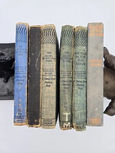 Nancy Drew Mystery Blue Hardcover Books Lot Of 6 Vintage 1930s Carolyn Keene - Picture 1 of 12