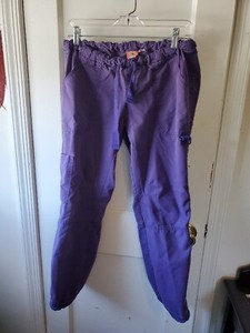 Womens Bee Happy Scrub Pants Lot Of 3, Purple, Teal, Grey All Pm, Drawstring.