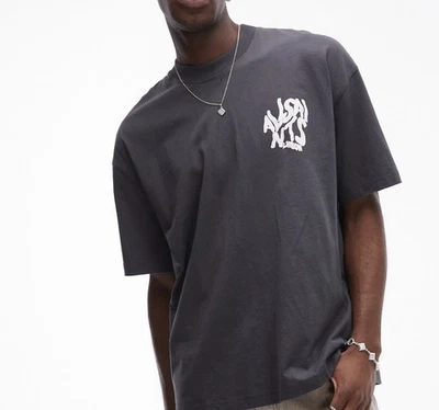 AllSaints Orlando Camiseta Estampado Espalda en Jackson Azul/Gris 100% Auténtica/REF17 Foto 1 de 4