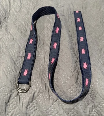 Cinturón de lona Eliza B By Leather Man Ltd para mujer azul rosa cerdo talla grande Foto 1 de 4