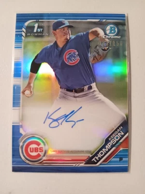 2019 Bowman Chrome KEEGAN THOMPSON Blue Refractor Auto /150 - Image 1 of 2