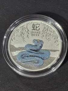 2025 Australia 2 oz Silver Lunar Snake BU (Colorized, SIII) - Picture 1 of 2