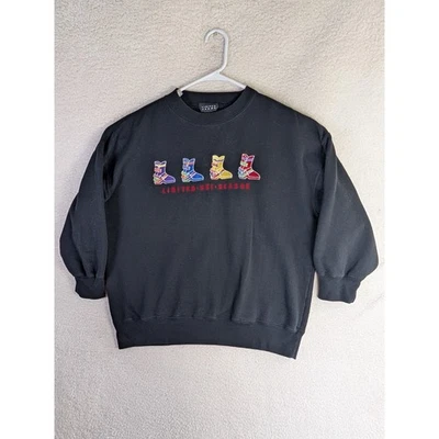 Vintag Limited Jeans Sweatshirt Womens Small Ski Season Black Crewneck - Image 1 of 4