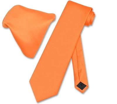 Juego de corbata y pañuelo Vesuvio Napoli color NARANJA liso para hombre Foto 1 de 2