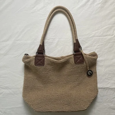 The Sak Bamboo Static Hand Crochet Indio Hobo Bag Shoulder Purse Tan - Image 1 of 4