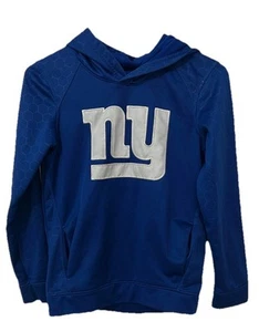 NFL TEAM APPAREL BOY GIRL YOUTH LARGE Size 12 GIANTS BLUE HOODED SWEATSHIRT - Picture 1 of 5