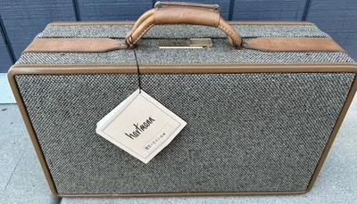 Hartmann NOS Mala de Couro Marrom Tweed Moldura Dura 21 x 12 x 7,5 com Fechadura Combinada - Imagem 1 de 4