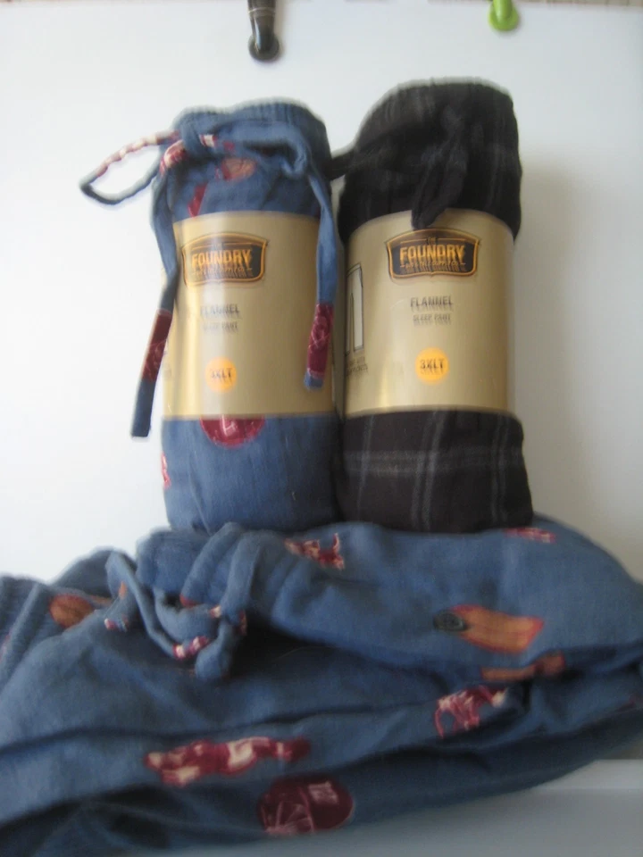 全新 Foundry 男式大码睡眠休闲裤 足球 2XLT 超细摇粒绒  — 第 1/4 张图片