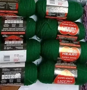 Lot if 8 Green Yarn And Kits Huge Lot Everything You See Is Yours - Picture 1 of 4