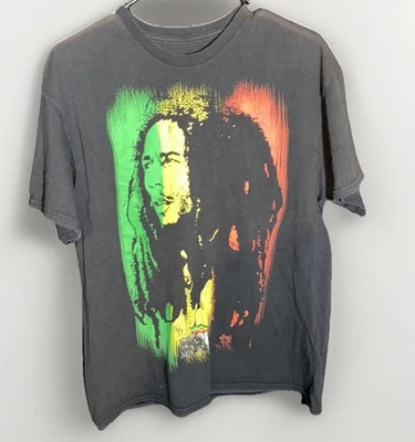 Футболка Bob Marley для взрослых большая черная Zion 420 хиппи цветная графика - Изображение 1 из 4