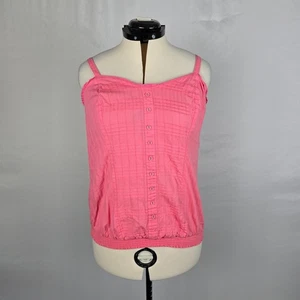 Torrid Sleeveless Blouse Women's 0X Pink Adjustable Straps Crop Button Accents - Picture 1 of 16