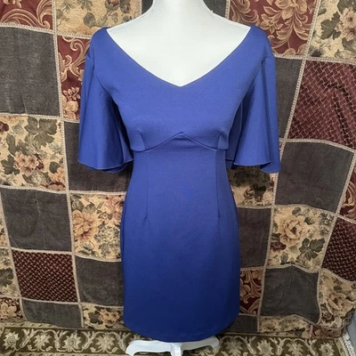 Mini Vestido Trina Turk Texturizado Cielo Para Mujer 0 Diamante Azul Cóctel Volantes Foto 1 de 4