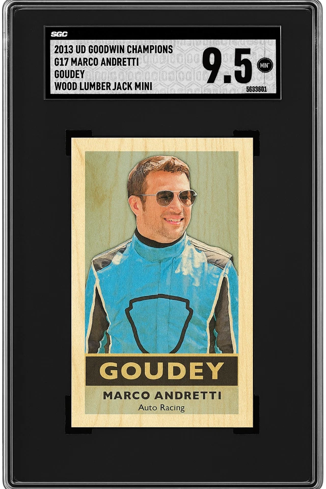 2018 Upper Deck Goodwin Champions #G17 Marco Andretti Goudey Mini Lumberjack - Image 1 of 2