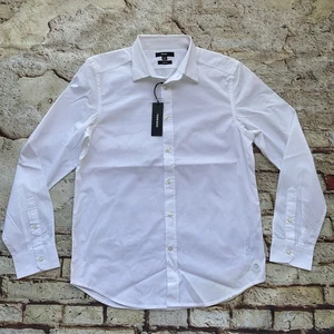 $128 Diesel S-Bill White Shirt Slim Fit Stretch Long Sleeves Size L - Picture 1 of 11