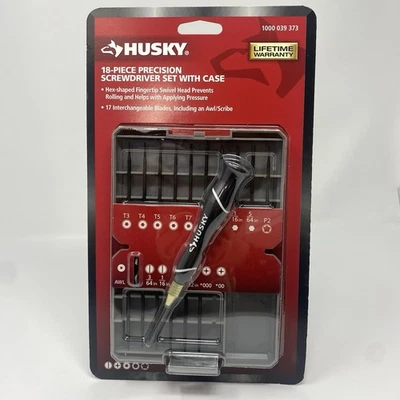 Husky 18 Piece Precision Screwdriver Set With Case & 17 Interchangeable Heads - Image 1 of 4