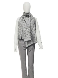 MOTIVO BUFANDA SEDA: ELEFANTES EN PLATA 70 X 170 CM SOGNI D ́ORO CAZA DE JOYAS - Imagen 1 de 4