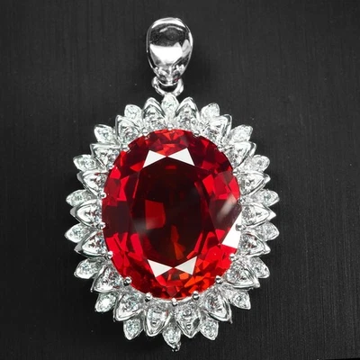 Ciondoli scintillanti in argento sterling 925 zaffiro arancione tramonto... - Immagine 1 di 4