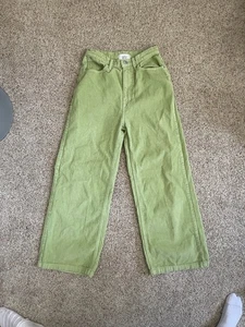 BDG Wide Leg Green Corduroy Trousers Size 28 - Picture 1 of 6