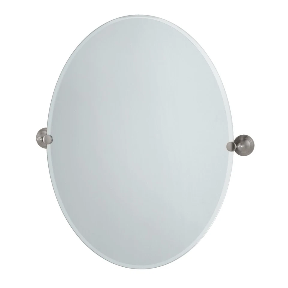 Gatco 4369LG Nickel Large Oval Mirror From The Charlotte Series - Image 1 of 1