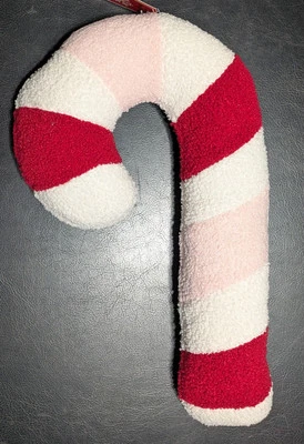 Nueva almohada de bastón de caramelo de chenilla roja blanca rosa Sheffield hogar vacaciones tiro  Foto 1 de 4