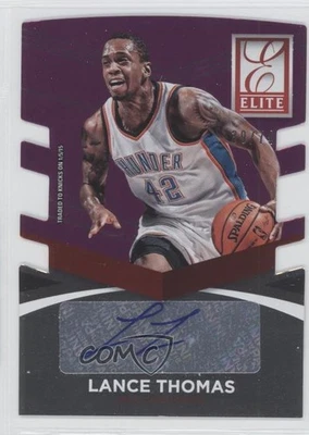 2014 Panini Donruss Elite Status Signatures Purple Die-Cut /74 Lance Thomas Auto - Image 1 of 2