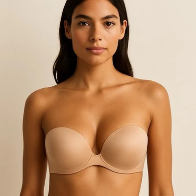 Victoria’s Secret Bombshell Strapless Push-Up Bra Nude Size 34C - Image 1 of 4