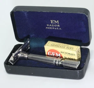 Maquinilla de afeitar GEM Micromatic con estuche y caja de hojas - Imagen 1 de 7