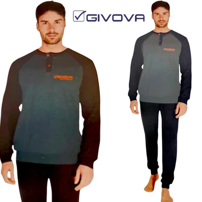 Pigiama uomo invernale in micropile GIVOVA  tuta casa manica lunga in micro pile - Image 1 of 3