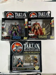 3 Tarzan Action Figures - City of Gold, Tarzan vs Leopard Man, Dino Armored - Picture 1 of 10