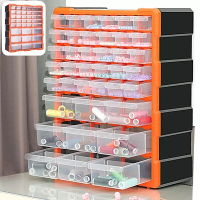 DIY Storage Organiser Unit Small Parts Craft Box Stationary Cabinet Multi Drawer - Image 1 of 4