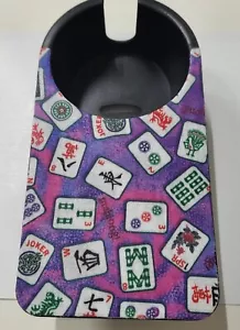 Handarbeit ~ Schwarz Clip-on Tisch Getränkehalter mit Mah Jongg Motiv + Gratis Wasserflasche - Bild 1 von 2