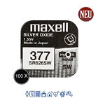Baterías de reloj Maxell 377 1,55 V SR626SW SR66 AG4 LR626 RW 329 21mAh 1 - 100 unidades