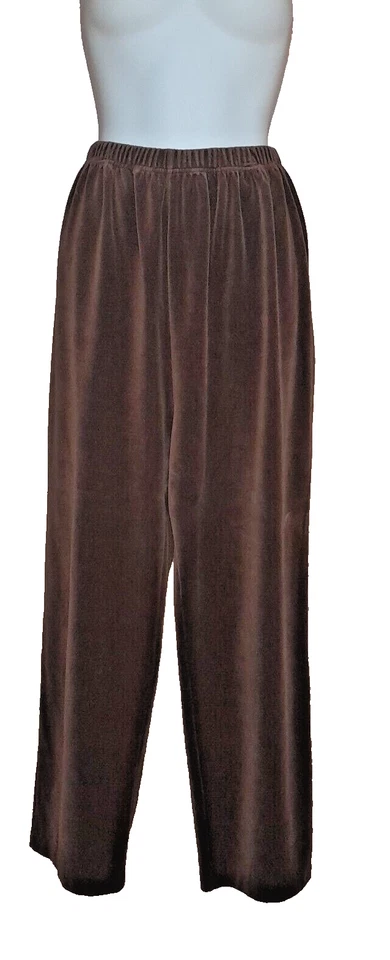 One Step UP Womens Brown Pull On Velvet Pants Size L - Image 1 of 4
