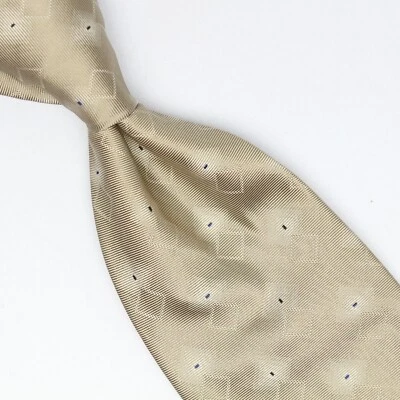 Corbata tejida GC Internazionale para hombre de seda beige tejido a cuadros diamantes Italia Foto 1 de 4