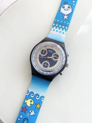 Vintage Swatch Chrono Watch Swiss Made Quartz Watch 1990 Silver Star - Image 1 of 4