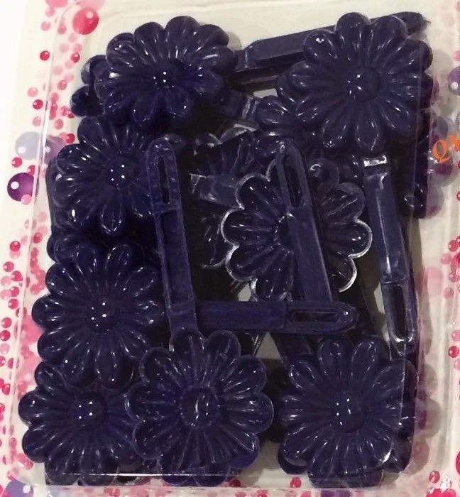 100 PIEZAS PASADORES DE PELO DE FLOR DE MARGARITA PÚRPURA OSCURO PLIEGUE Y CLIP DE PLÁSTICO  Foto 1 de 1