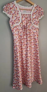 Talbots Kid Girls Midi Short Sleeve Side Zip Floral Dress Fully Lined Size 14 - Picture 1 of 11