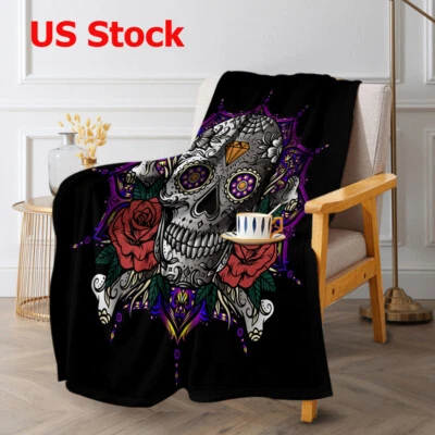 Manta de franela calavera rosa 3D manta polar mandala adulto regalos 50"x60" Foto 1 de 4