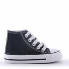GIRLS GLITTERY CANVAS TRAINERS HIGH TOP PUMPS KIDS CHILDRENS LACE UP SHOES SIZES