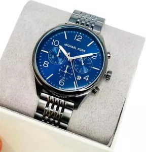 Michael Kors Men's Merrick Chronograph Gunmetal Stainless Steel Watch NIB MK8639 - Picture 1 of 1