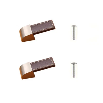 Manijas de cuero sintético para muebles manijas de puertas de gabinete perillas de cajón hogar 2 piezas Foto 1 de 4